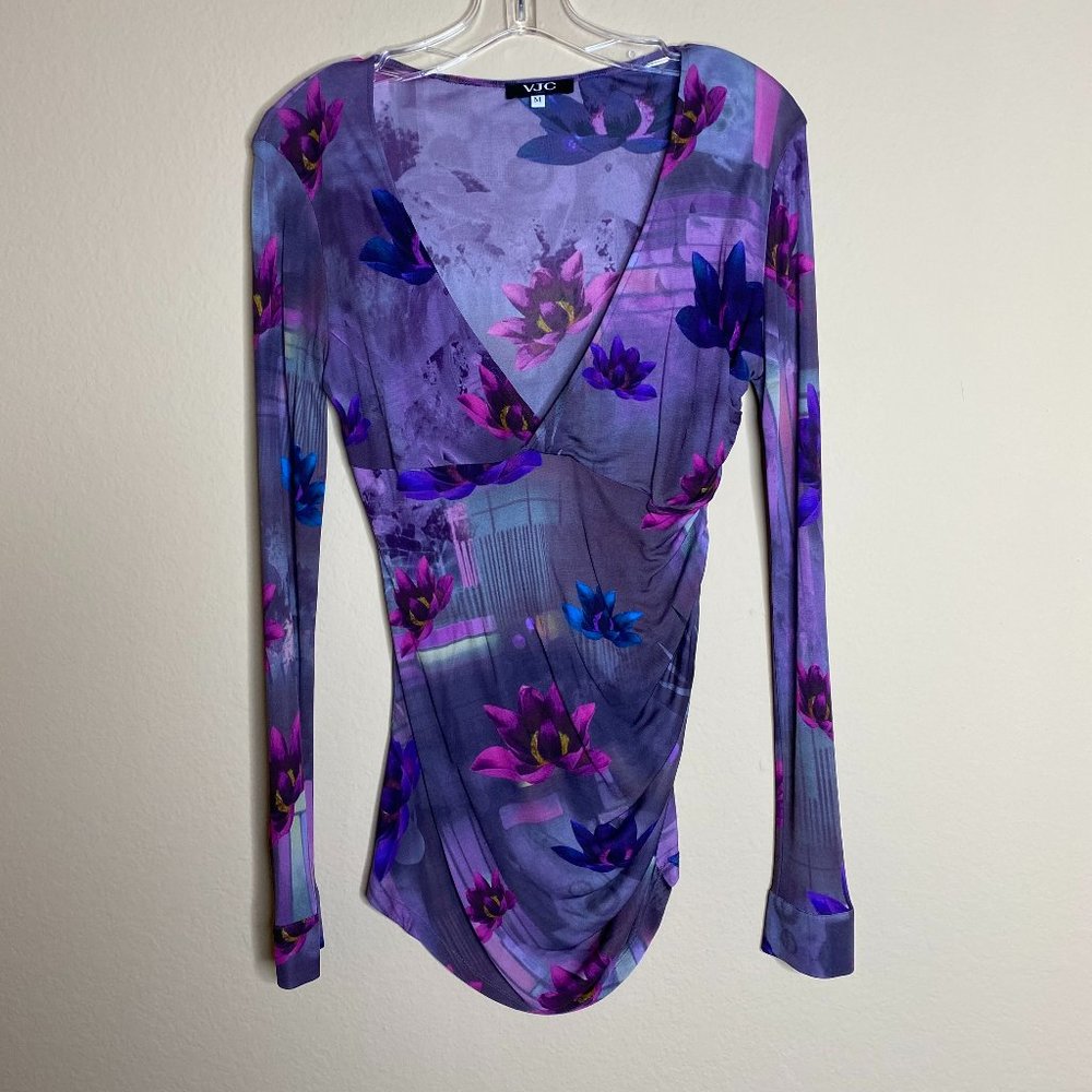 vjc versace jeans couture floral long sleeve top